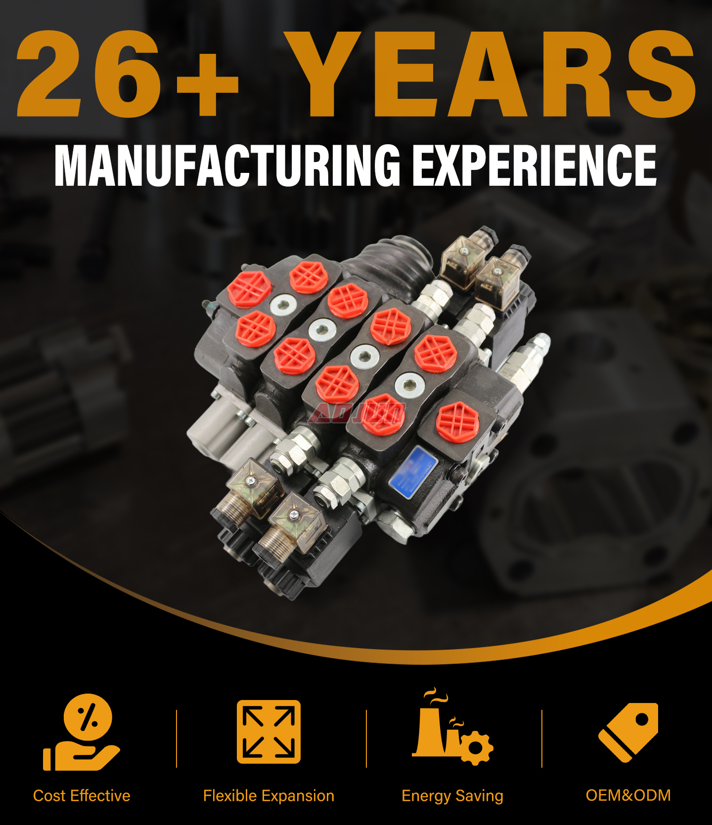 4 Spool Solenoid and Joystick Sectional Directional Valve SD8 detailed image